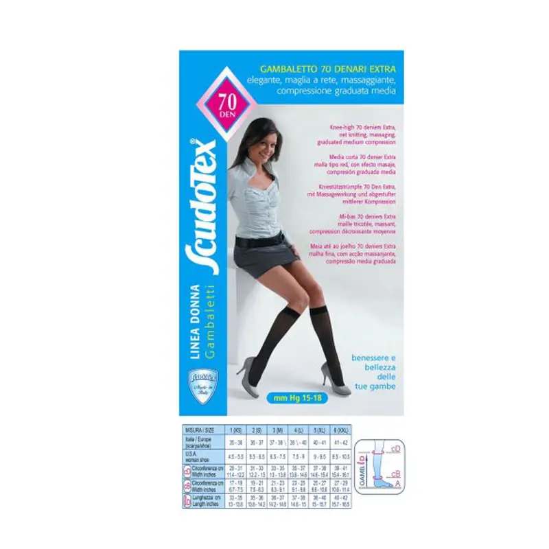 Scudotex Gambaletto 70 Den Extra Daino, Κάλτσες κάτω γόνατος 70 Den, Χρώμα Δέρματος, No5, 1 ζευγάρι