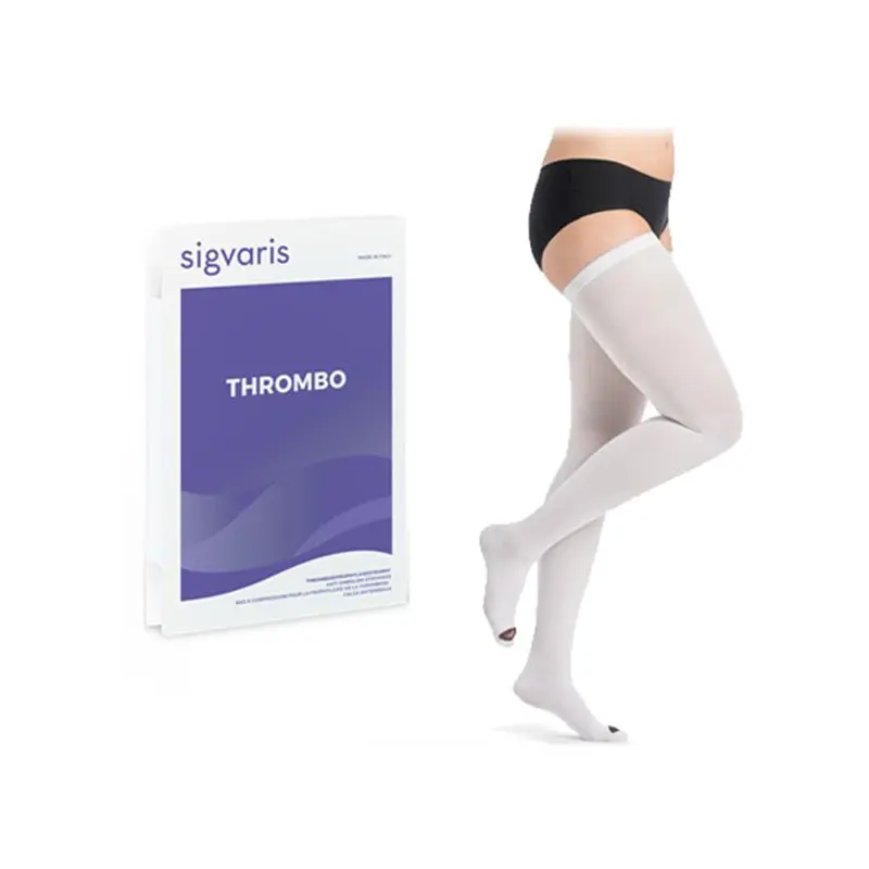 Sigvaris Thrombo X 38916, Αντιθρομβωτικές κάλτσες Ριζομηρίου, Ανοιχτά Δάχτυλα, Λευκό, Small