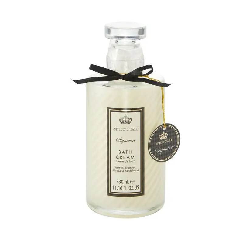 Style & Grace Signature Bath Cream with Jasmine, Bergamot, Rhubarb & Sandalwood, 350ml
