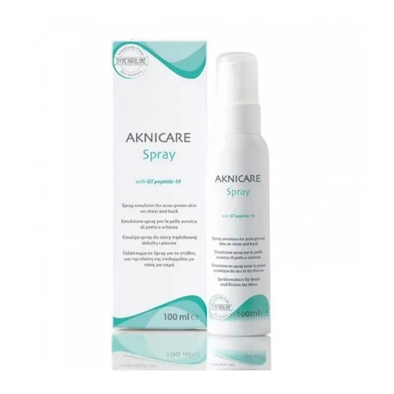 Synchroline Aknicare Spray Chest & Back,Γαλάκτωμα σε Μορφή Spray για τον Έλεγχο & την Ανακούφηση των Συμπτώματων της Ακμής στο Στήθος & την Πλάτη, 100ml
