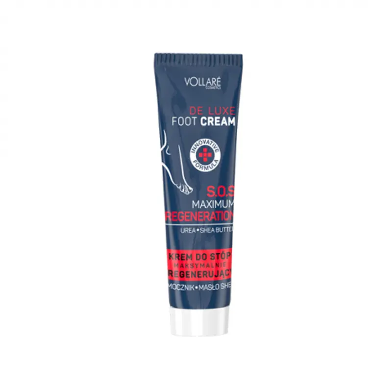 Vollare De Luxe Foot Cream SOS Maximum Regeneration, Κρέμα Ποδιών Αναγέννησης με Ουρία και Shea Butter, 100ml
