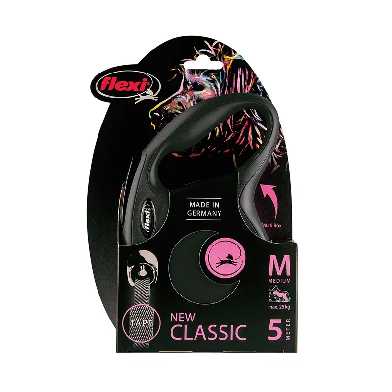 Flexi New Classic Tape, Οδηγός Πτυσσόμενος Medium 5m, Black