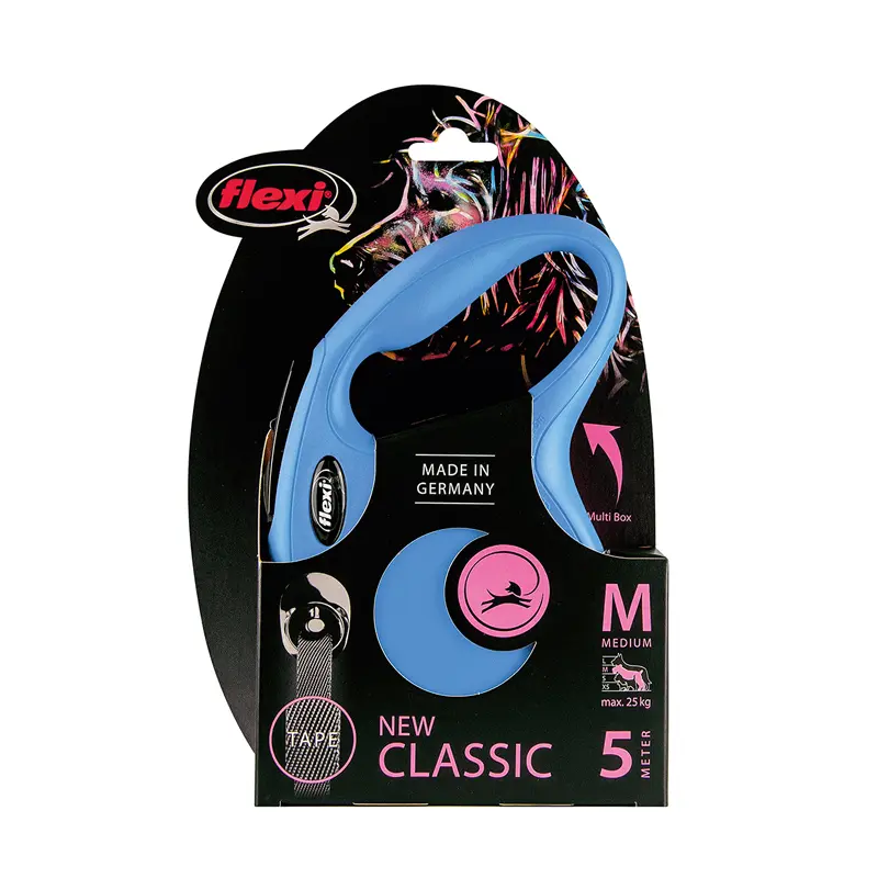 Flexi New Classic Tape, Οδηγός Πτυσσόμενος Small 5m, Blue