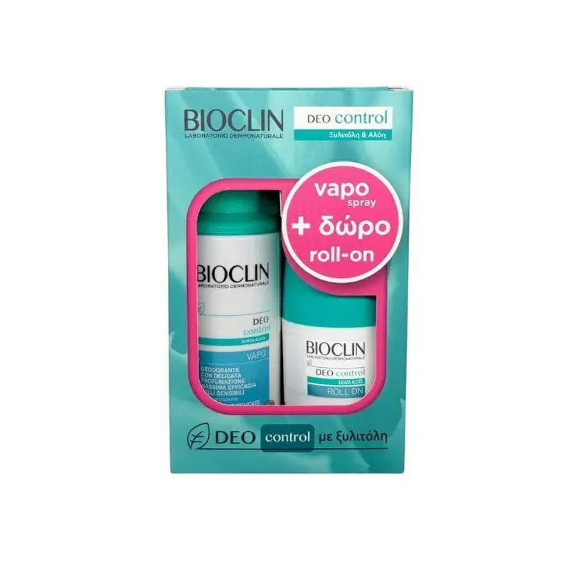 Bioclin Deo Control Vapo Spray Αποσμητικό Χωρίς Αλκοόλ 100 ml & Δώρο Deo Control Roll On Αποσμητικό 50ml