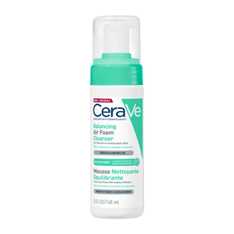Cerave Balancing Air Foam Cleanser, Καθαριστικό προσώπου για το Κανικό έως Μικτό δέρμα, 148ml