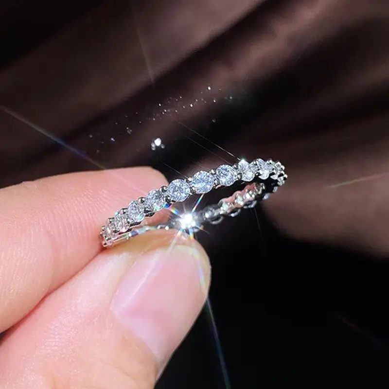 Dezlen Δαχτυλίδι βέρα με κυκλικά zircon , R026