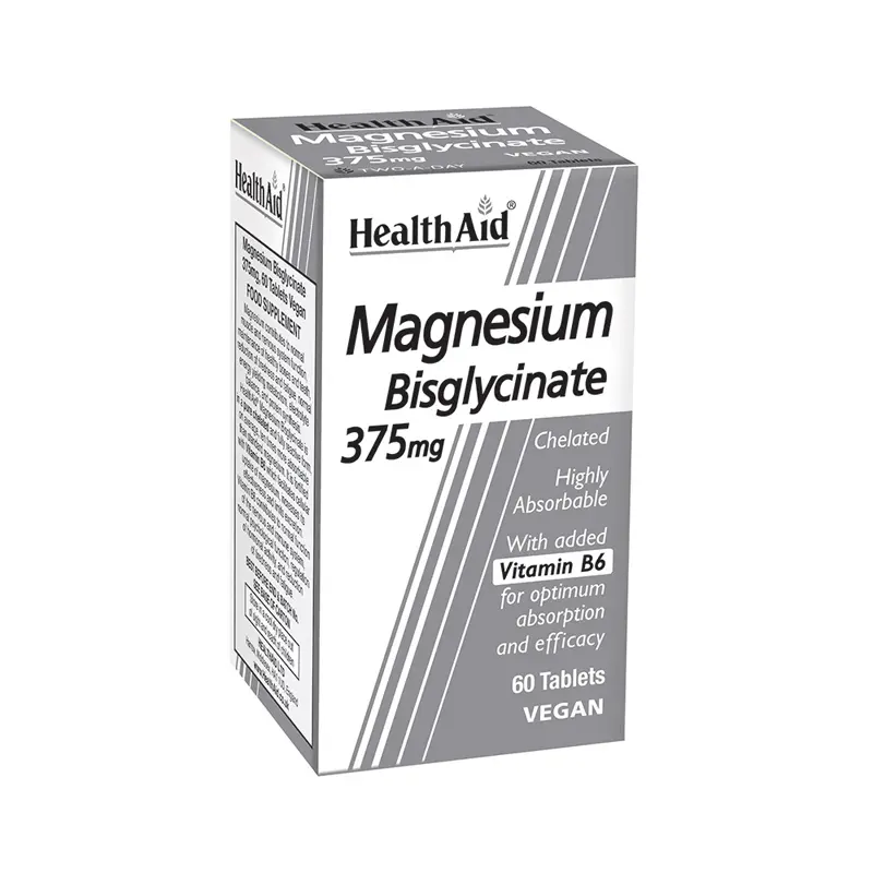 Health Aid Magnesium Bisglycinate 375mg, 60 Δισκία