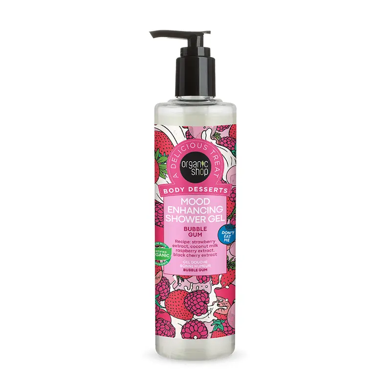 Natura Siberica Organic Shop Body Desserts Mood Enhancing Shower Gel Bubble Gum, Αναζωογονητικό Αφρόλουτρο, 280ml