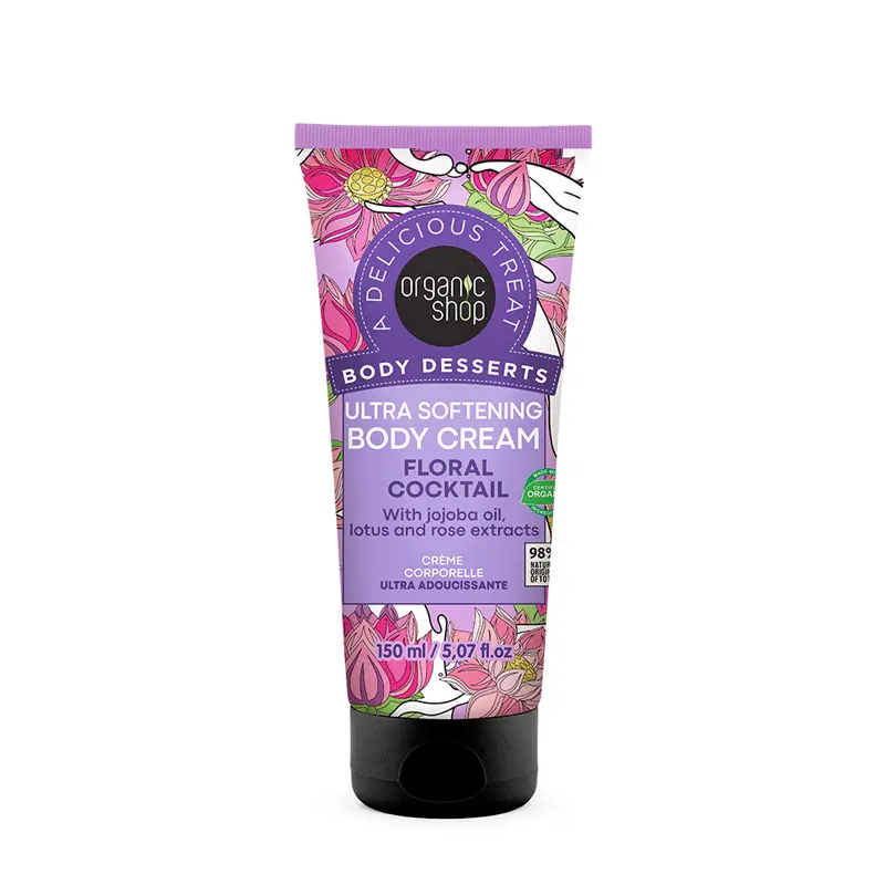 Natura Siberica Organic Shop Body Desserts Floral Cocktail Ultra Softening Body Cream, Κρέμα Σώματος, 150ml