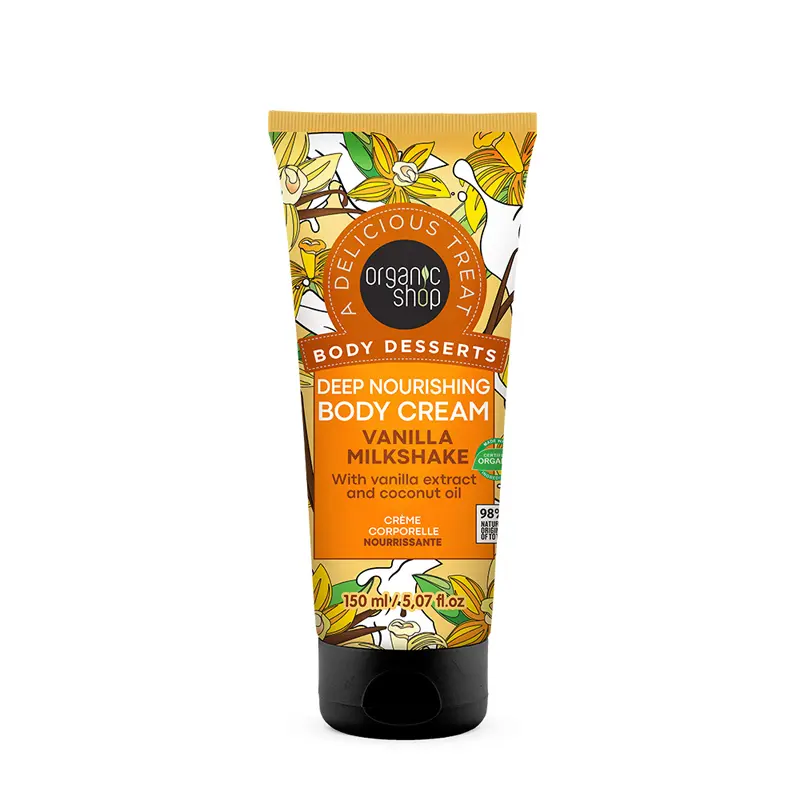 Natura Siberica Organic Shop Body Desserts Vanilla Milkshake Body Cream, Θρεπτική Κρέμα Σώματος, 150ml