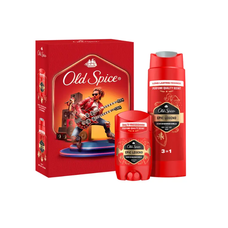 Old Spice Promo Epic Legent, Αποσμητικό Stick, 50ml, Αφρόλουτρο & Σαμπουάν, 250ml