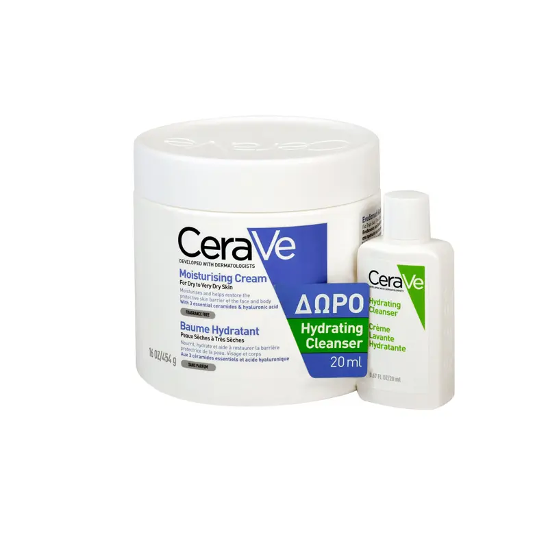 Cerave Promo Moisturising Cream 454gr & Δώρο Hydrating Cleanser 20ml