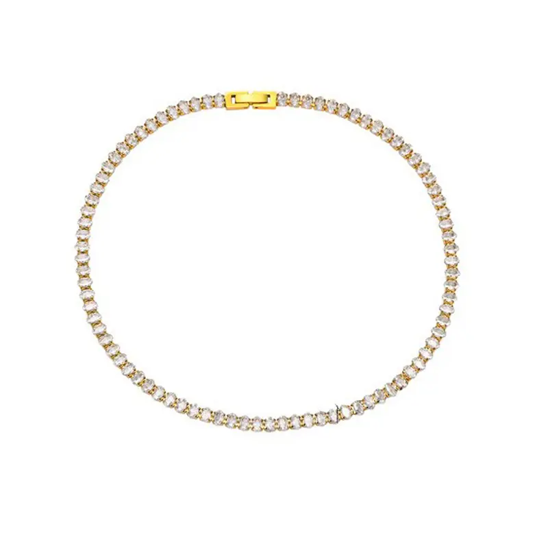 Dezlen Ατσάλινο τσόκερ με zircon, NE002