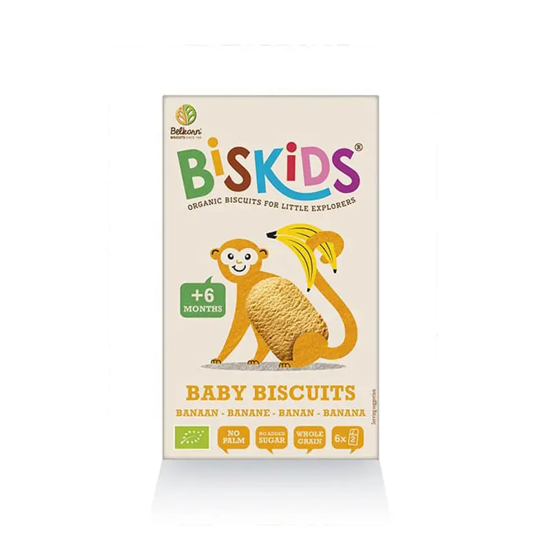Biskids, Μπισκότα με γεύση Μπανάνας, για παιδιά 6+ μηνών, 120gr - 6τεμάχια