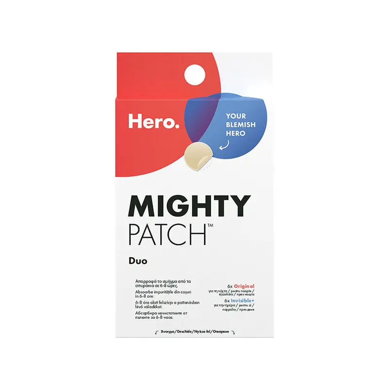 Hero. Mighty Patch Duo, Επιθέματα για Σπυράκια, 6τεμ Original & 6τεμ Invisible+