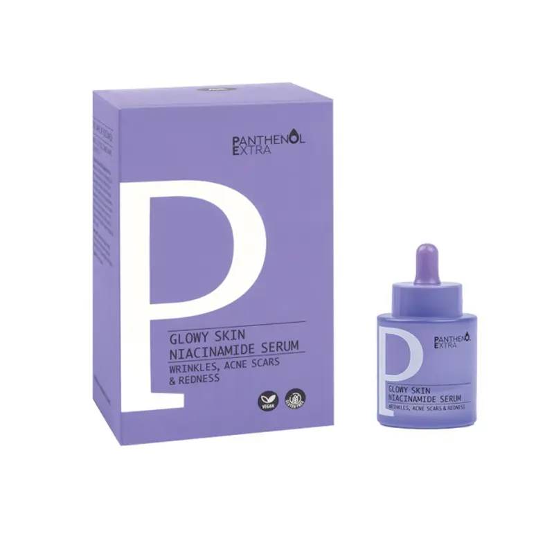 Panthenol Extra Glowy Skin Niacinamide Serum, Πανίσχυρος ορός με Νιασιναμίδη 4% και Υαλουρονικό Οξύ, 30ml