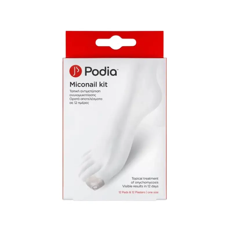 Podia Miconail Kit, Τοπική Αντιμετώπιση ονυχομυκητίασης, 12 Pads & 12 Plasters