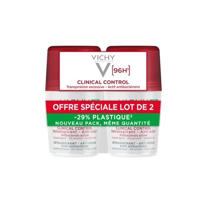 Vichy Deodorant 96h Clinical Control Roll-On Duo Promo με -50% στο 2ο προϊόν, 2x50ml