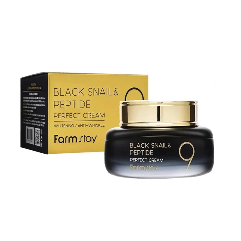 FarmStay Black Snail & Peptide9 Super Vitalizing Cream, Κρέμα προσώπου ειδικά σχεδιασμένη για να καταπολεμήσει τα σημάδια  πρόωρης γήρανσης, 50ml
