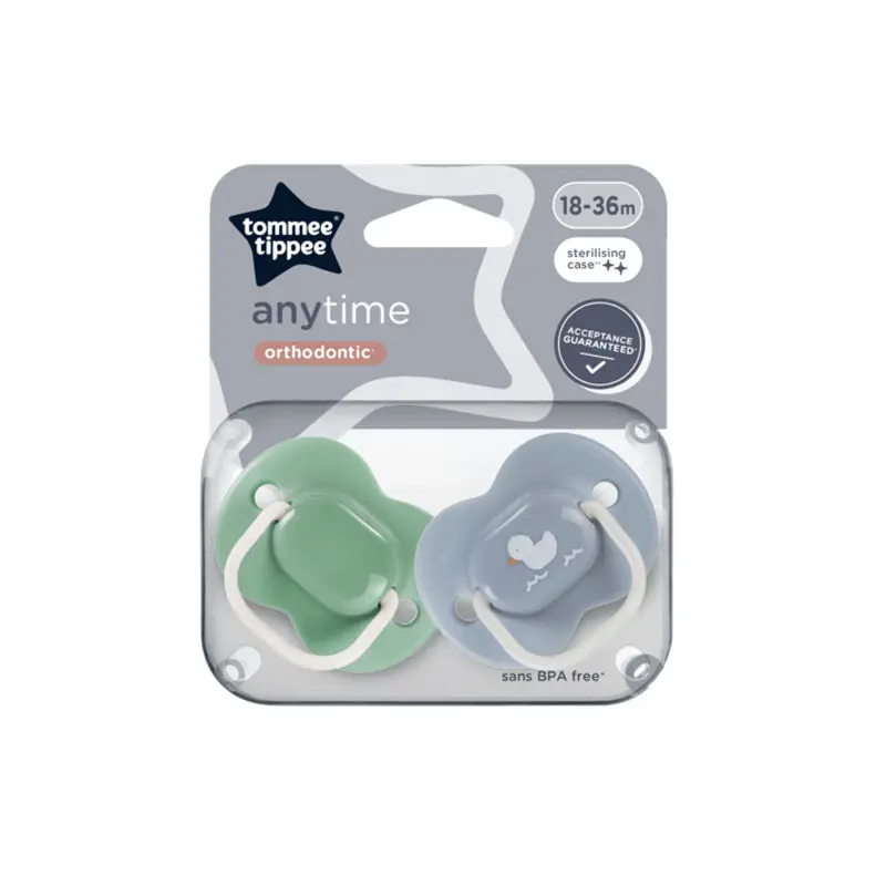 Tommee Tippee Πιπίλα σιλικόνης Anytime Blue 18-36m, 2 τεμάχια