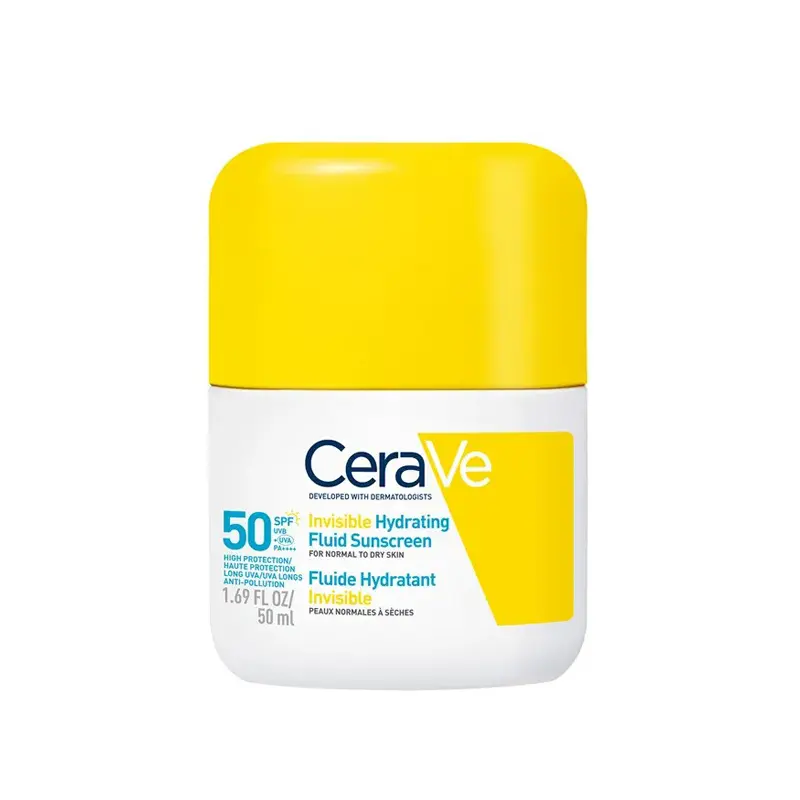 CeraVe Invisible Hydrating Fluid SPF50, Αντηλιακό Προσώπου για Ενυδάτωση για Κανονική έως Ξηρή επιδερμίδα, 50ml