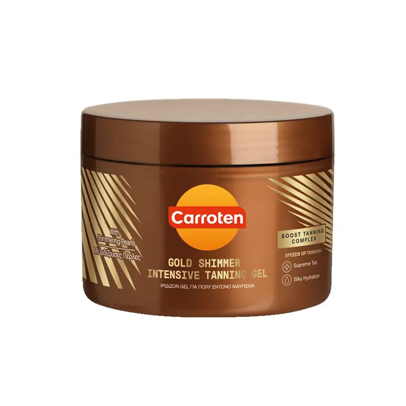 Carroten Gold Shimmer Intensive Tanning Gel, Ιριδίζον Gel για πολύ έντονο μαύρισμα, 150ml