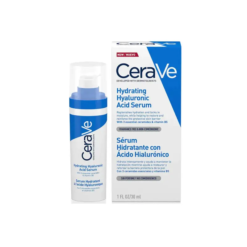 Cerave Hydrating Hyaluronic Acid Serum, Ορός Ενυδάτωσης με υαλουρονικό οξύ, με 3 απαραίτητα ceramides και βιταμίνη Β5, 30ml