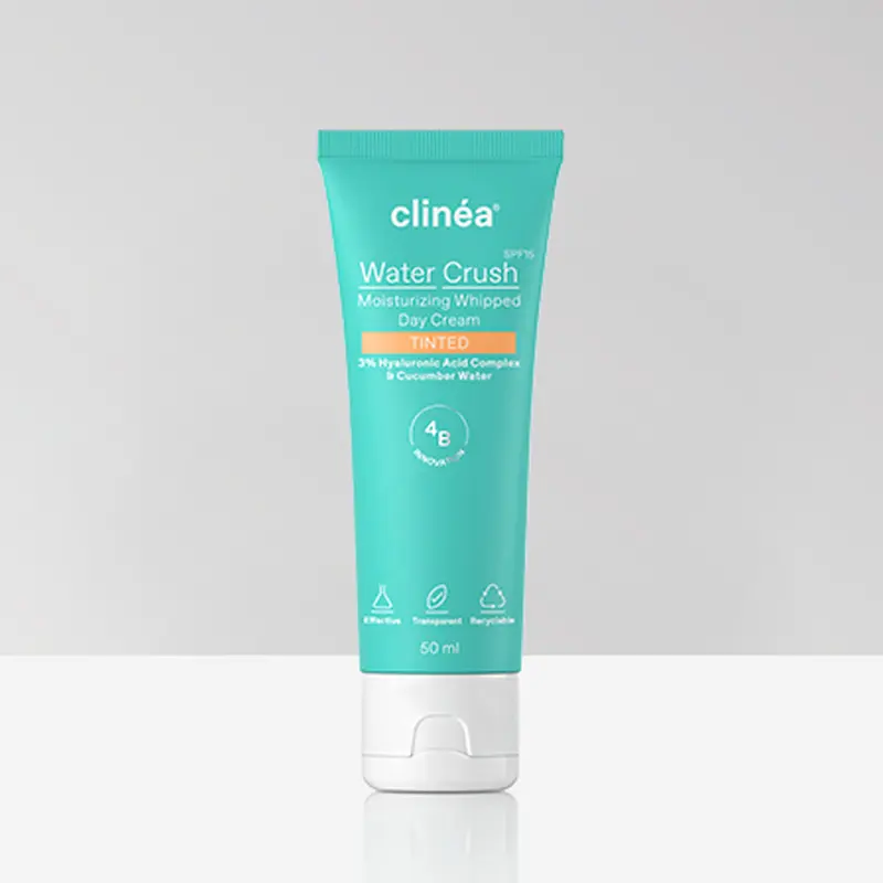 Clinea Water Crush Tinted SPF 15, Ενυδατική Κρέμα Ημέρας SPF15 με χρώμα, 50ml