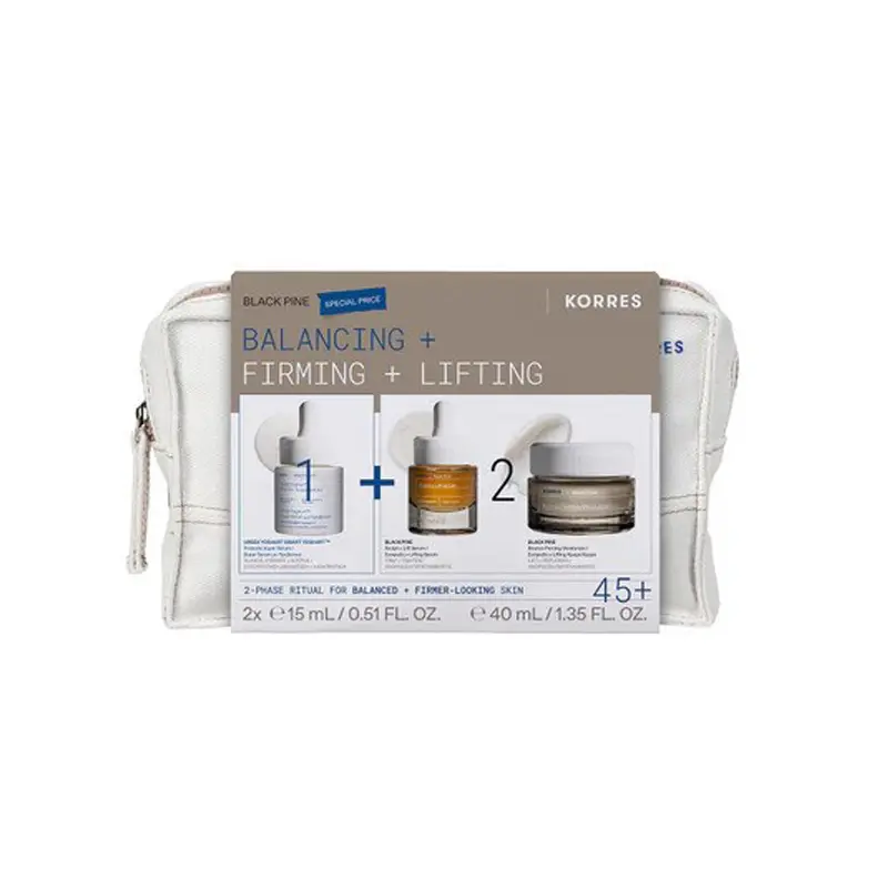 Korres Black Pine Balancing + Firming & Lifting Σετ, Smart YoghurtTM Super Serum 15ml & Black Pine Σύσφιγξη + Lifting Serum 15ml + Black Pine Σύσφιγξη + Lifting Κρέμα Ημέρας 40ml