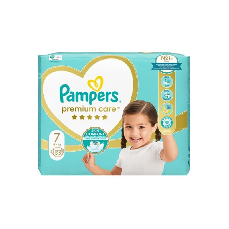 Pampers Premium Care No 7 (15+ kg), 32 τεμάχια