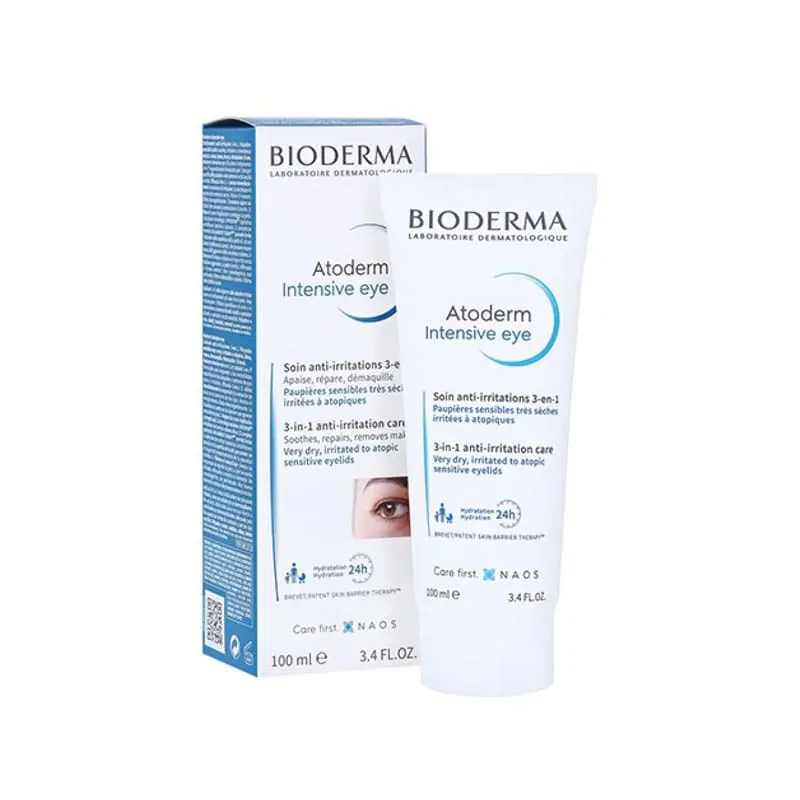 Bioderma Atoderm Intensive Eye 3-In-1, 24ωρη Κρέμα Ματιών για Ενυδάτωση, 100ml