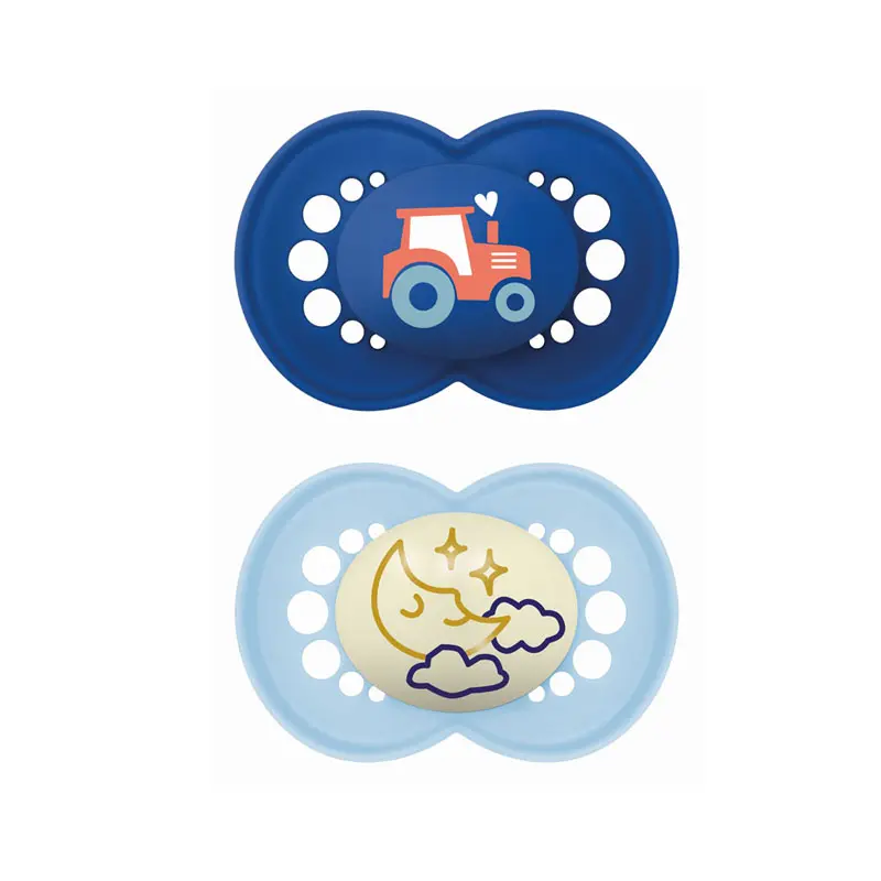 MAM Πιπίλα Day & Night Σιλικόνης, 16+ μηνών, Blue, 2 τεμάχια