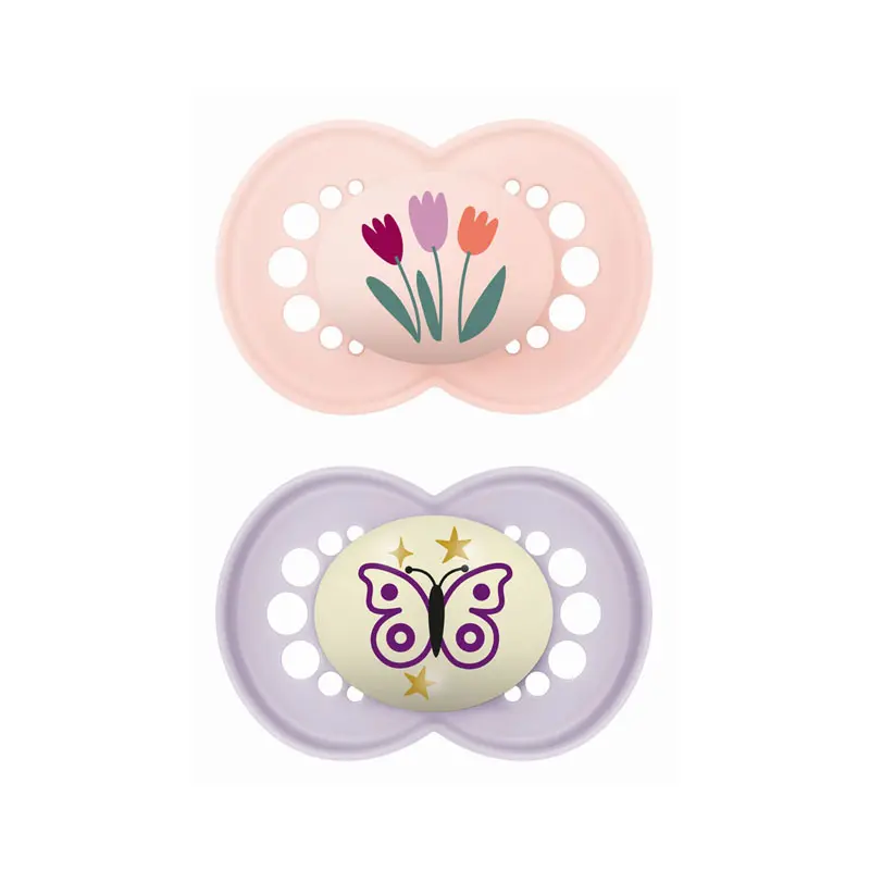 MAM Πιπίλα Day & Night Σιλικόνης, 16+ μηνών, Pink, 2 τεμάχια