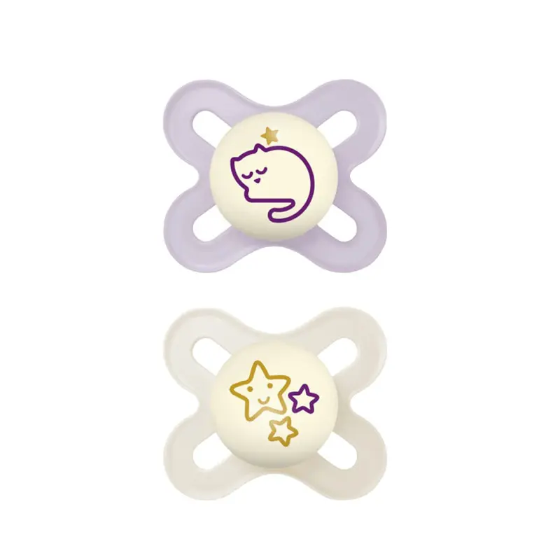 Mam Πιπίλες Original Start Night, 0-2 μηνών, Purple, 2 τεμάχια