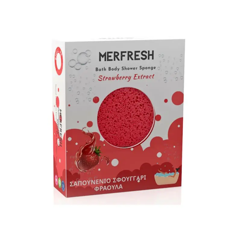 Merfresh Σαπουνένιο Σφουγγάρι Φράουλα, 1 τεμάχιο