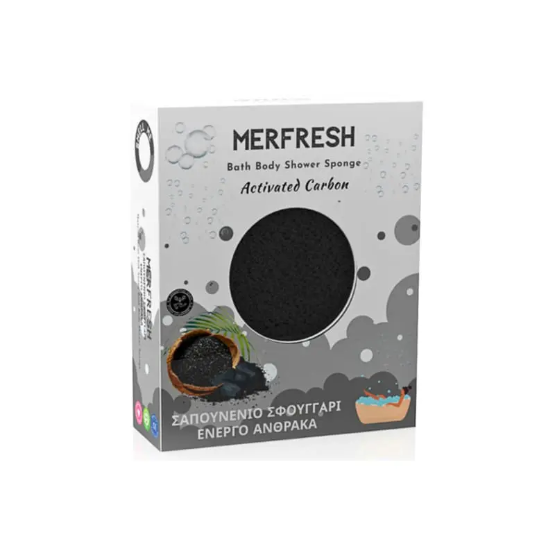 Merfresh Σαπουνένιο Σφουγγάρι με Ενεργό Άνθρακα, 1 τεμάχιο
