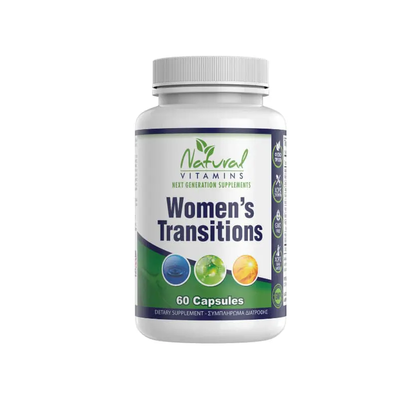 Natural Vitamins Women’s Transitions, Νο1 Συμπλήρωμα για την Εμμηνόπαυση, 60 κάψουλες
