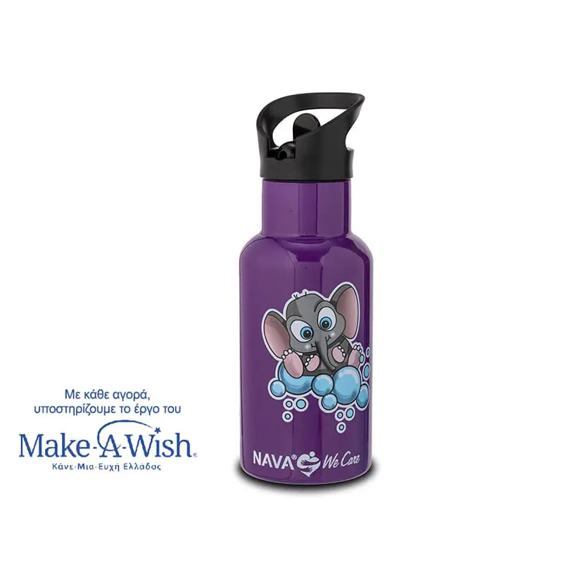 Nava We Care Θερμός μπουκάλι ανοξείδωτο μωβ, 350ml
