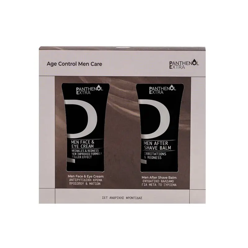 Panthenol Extra Age Control Men Care, Σετ Ανδρικής Φροντίδας με Αντιρυτιδική Κρέμα Προσώπου και Ματιών, 75ml & Ενυδατικό Βάλσαμο για μετά το ξύρισμα,75ml
