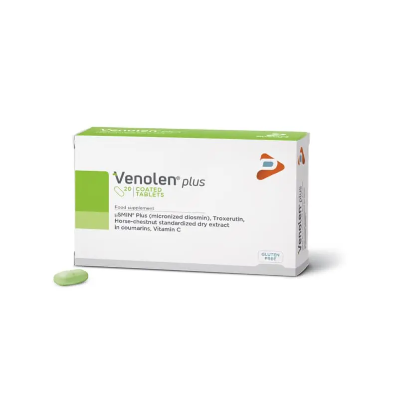 Venolen® plus, Συμπλήρωμα Διατροφής για τη φυσιολογική λειτουργία των αιμοφόρων αγγείων, 20 δισκία